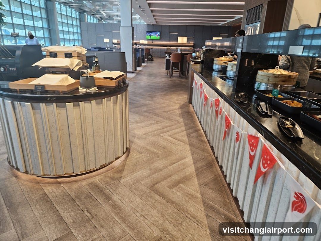 Buffet Area with Singaporean Flags