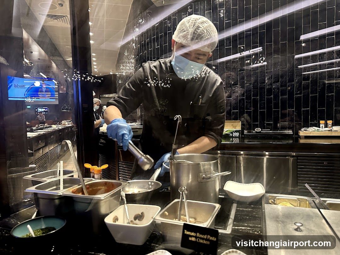 Chef Preparing Food at Buffet Station