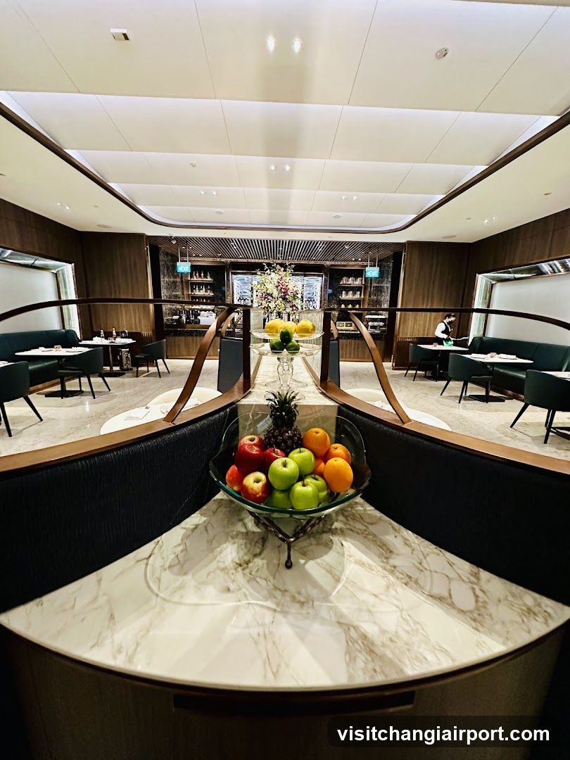 Elegant Dining Interior with Fresh Fruit Display