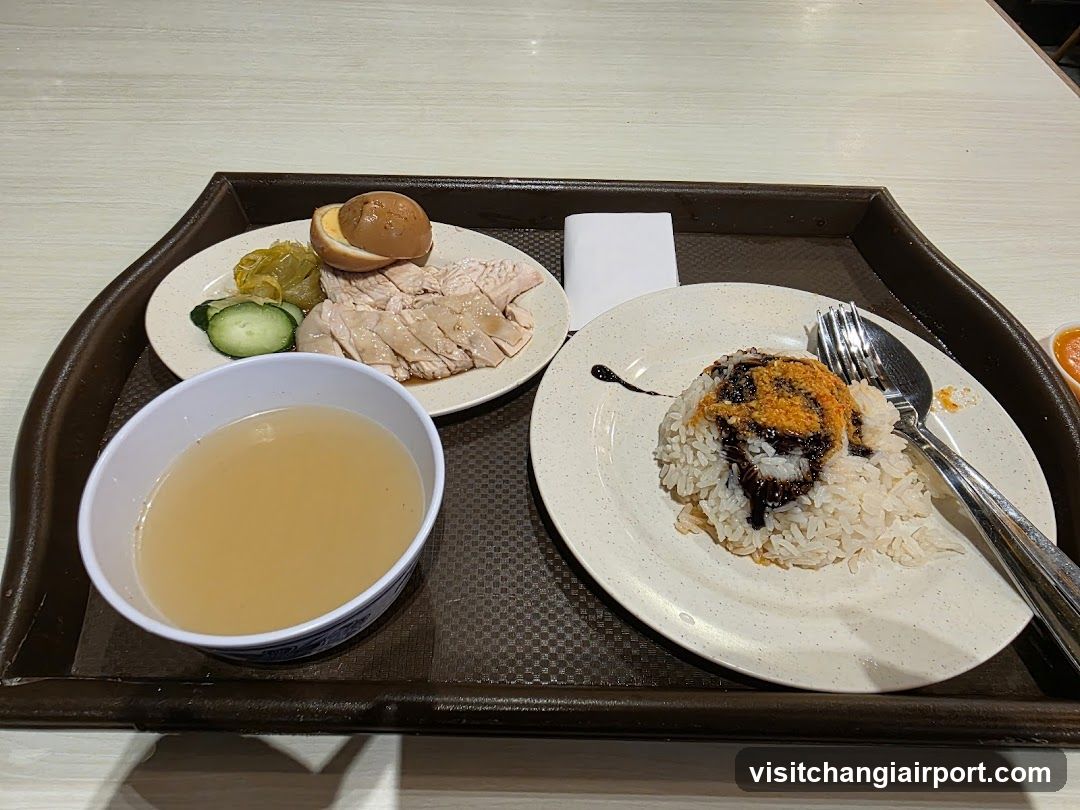 Lunch Tray with Chicken Rice and Soup