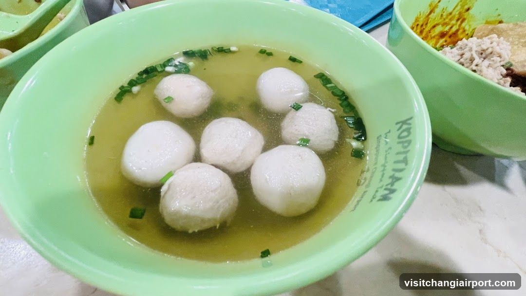 Bowl of Soup with Meatballs