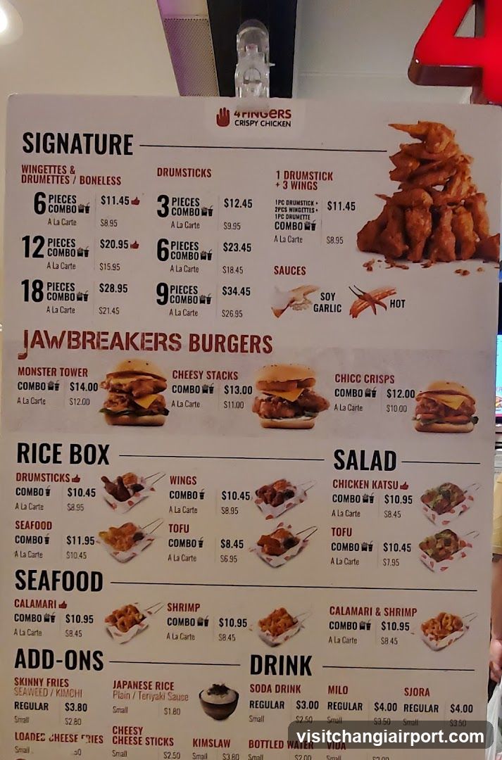 4 Fingers Crispy Chicken Menu