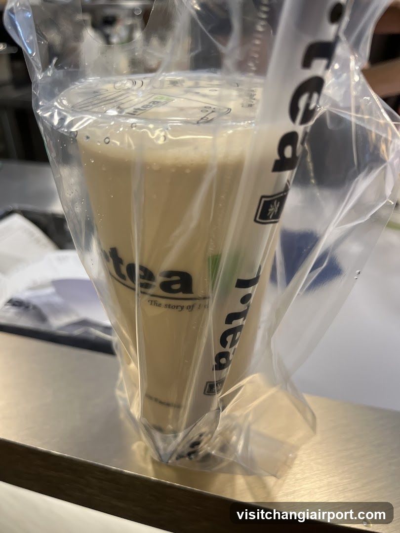 Beverage in plastic bag