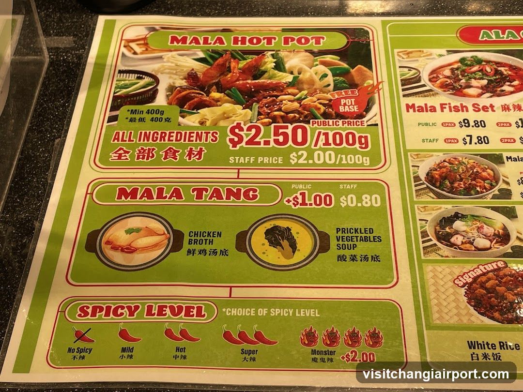 Mala Hot Pot Menu
