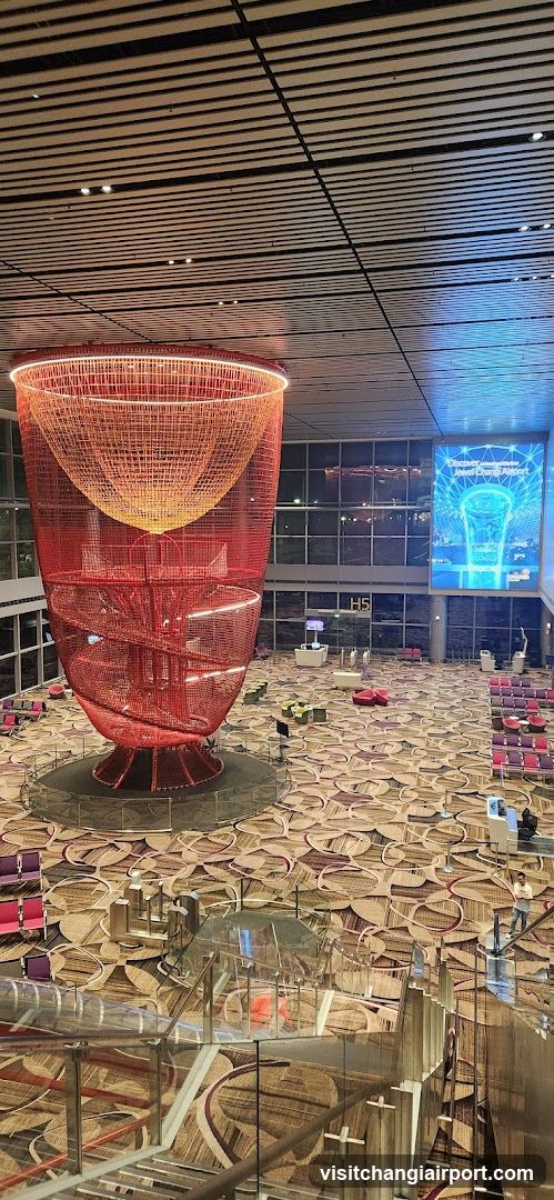 Airport Terminal Interior with Art Installation