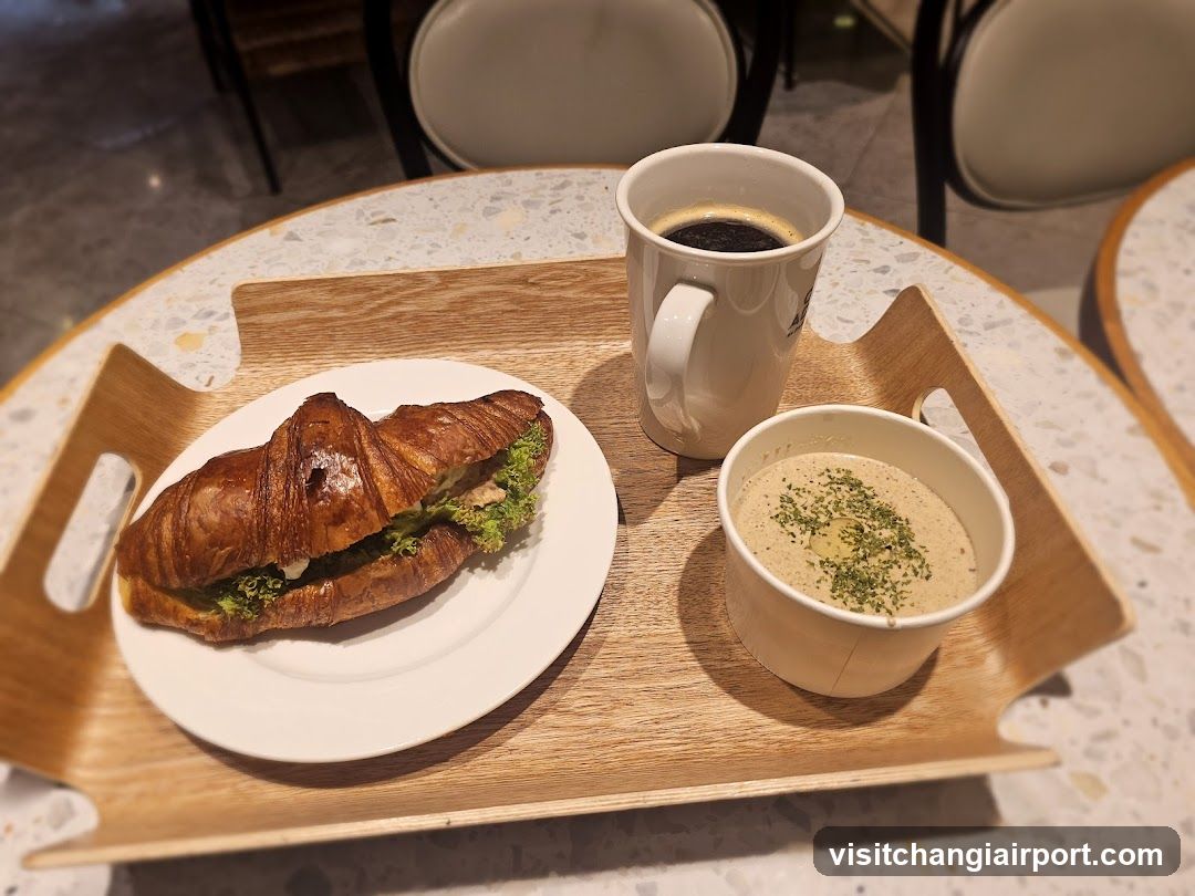 Croissant and Coffee Meal