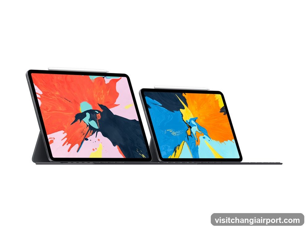 Tablets with Abstract Art Display
