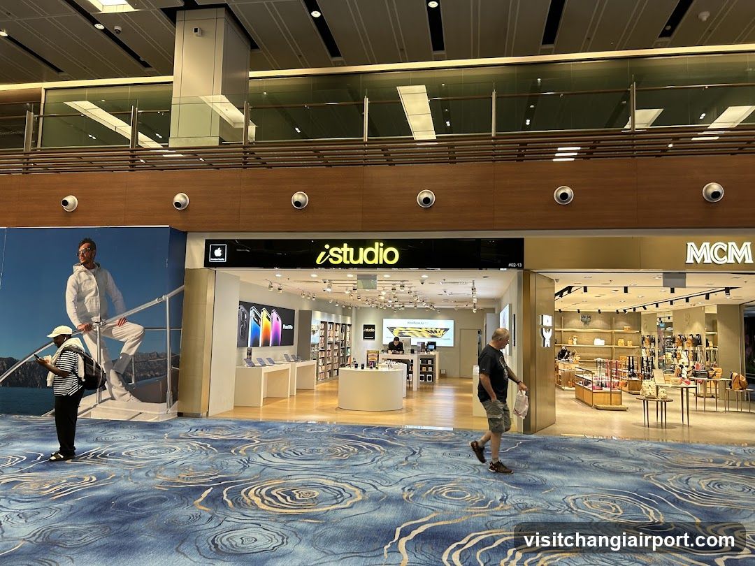 Airport Terminal Interior with Storefronts