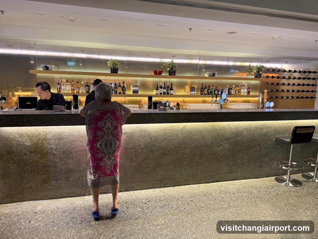 Bar Interior with Staff and Customer