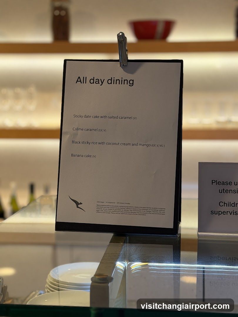 All day dining menu display