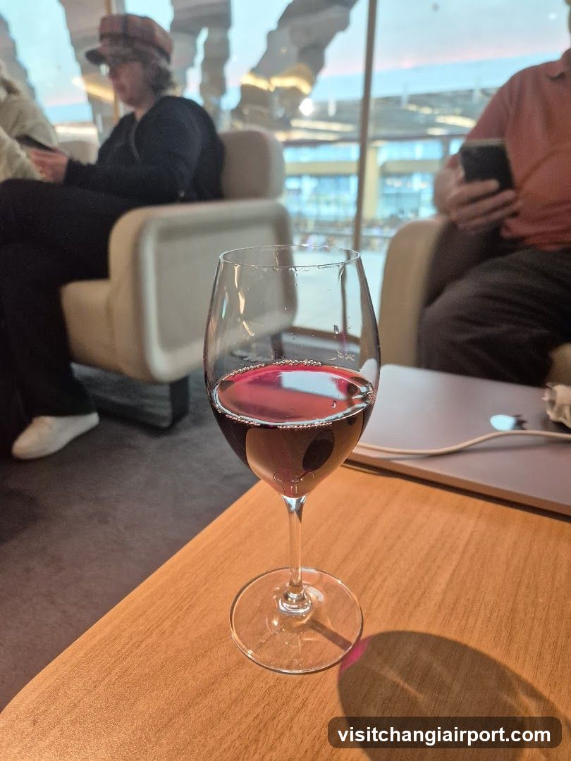 Red Wine Glass in Lounge Setting
