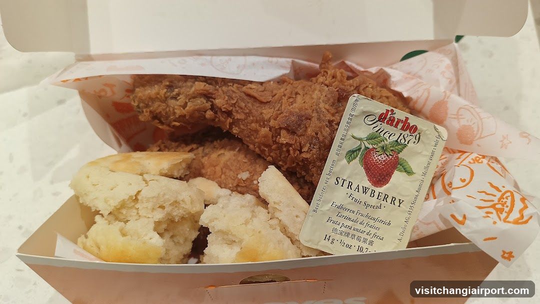 Fried Chicken Meal with Strawberry Spread
