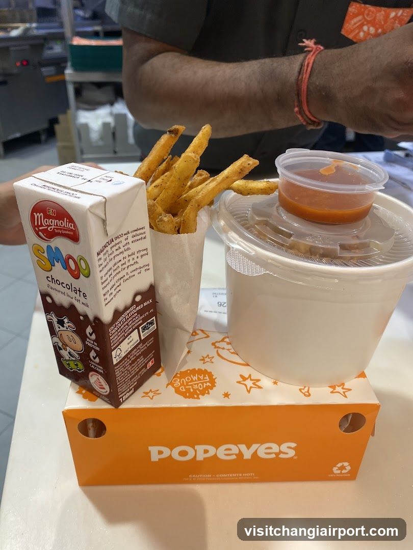 Popeyes Meal with Chocolate Milk