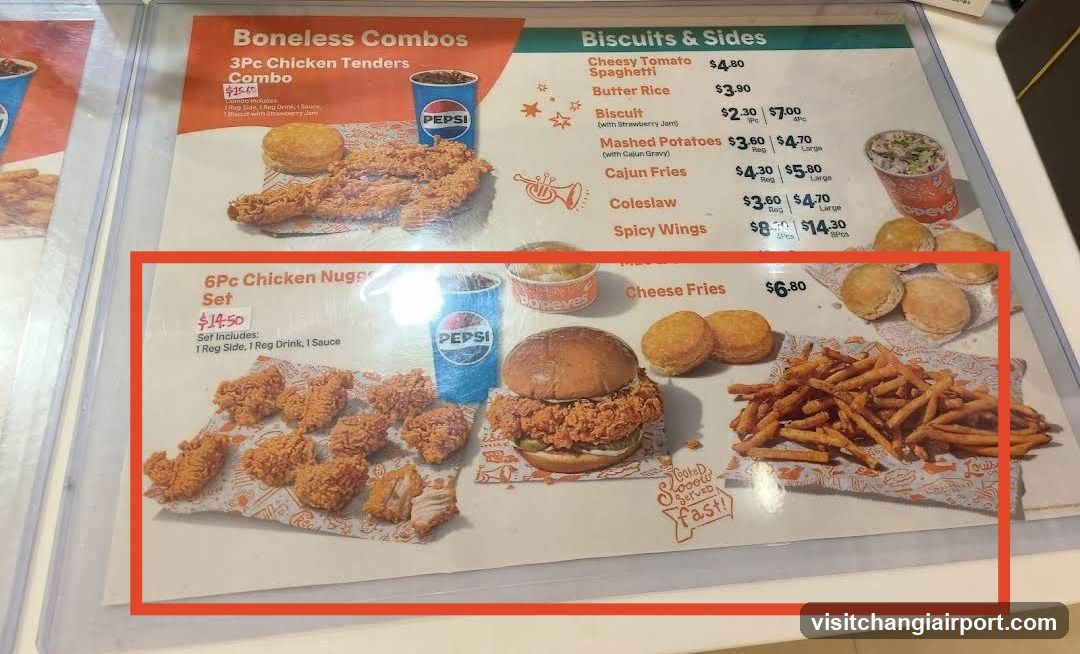 Popeyes Chicken Menu Page