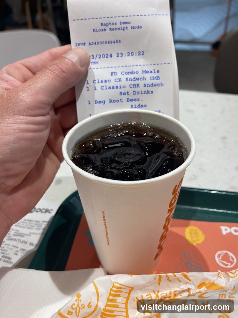 Fast Food Meal with Receipt