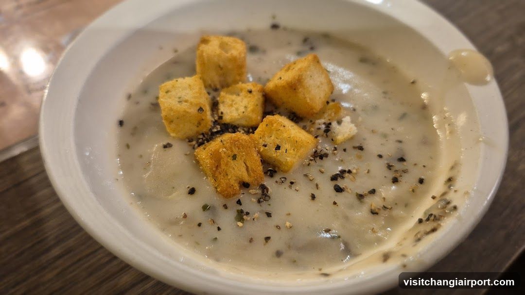 Creamy Soup with Croutons