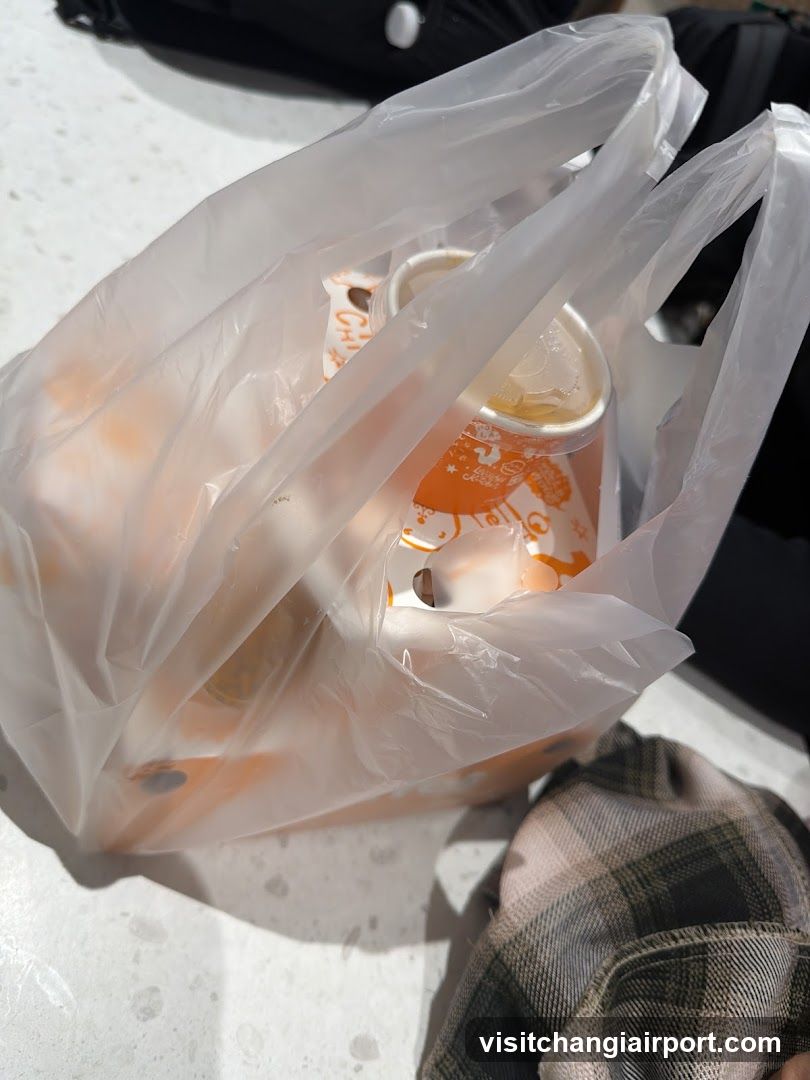 Plastic bag with drinks