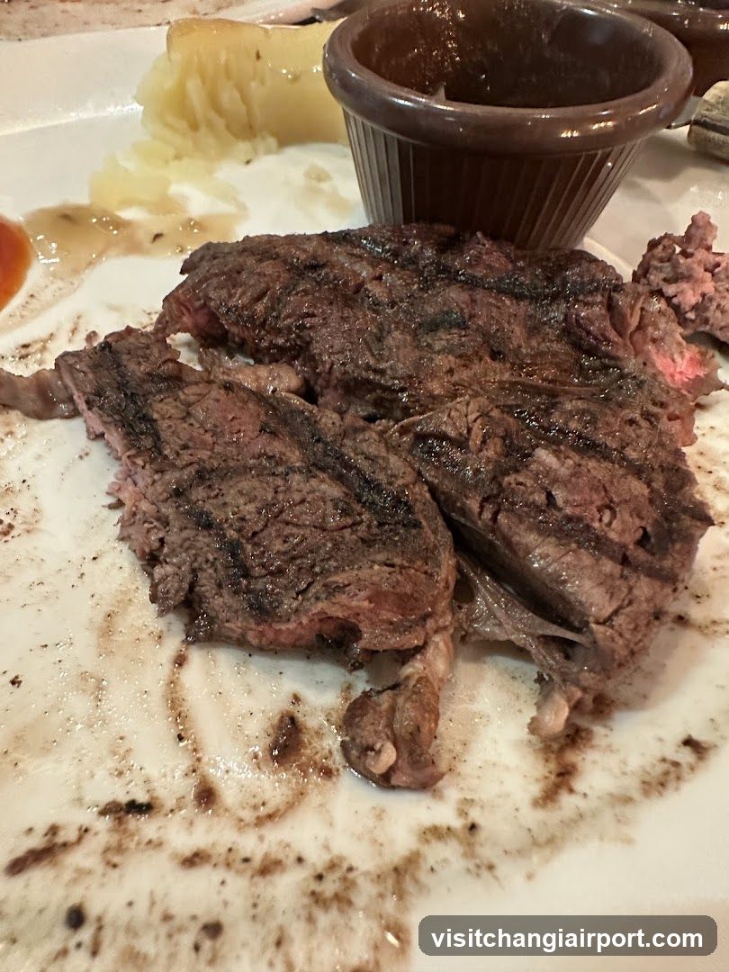 Grilled Steak with Potatoes and Sauce