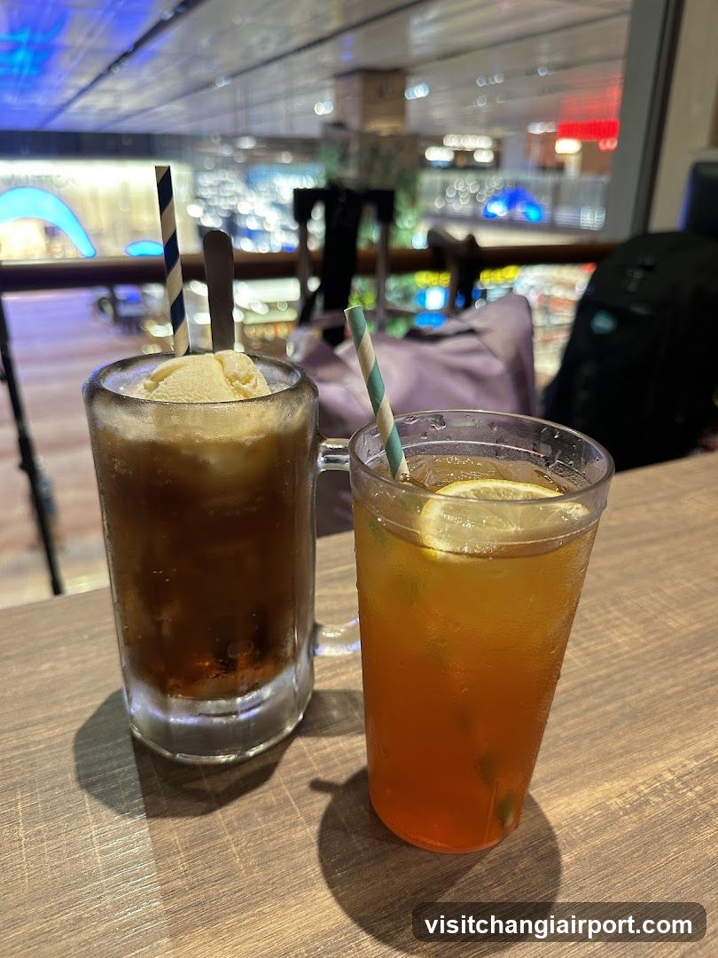 Two drinks on a table