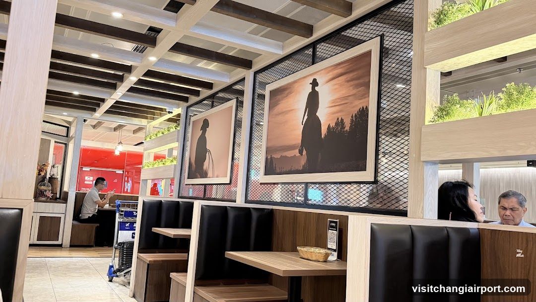 Restaurant Interior with Artwork and Dining Booths