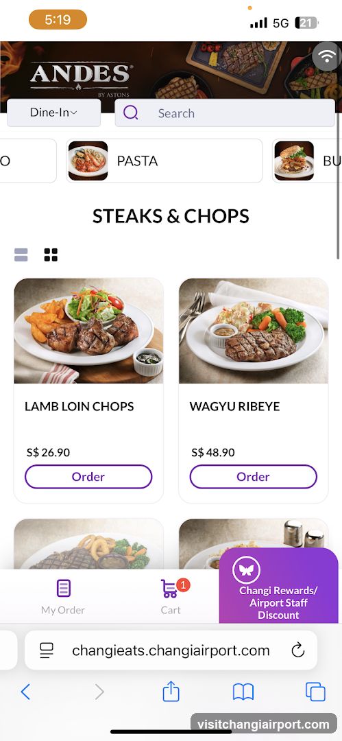 Andes Restaurant Mobile App Interface
