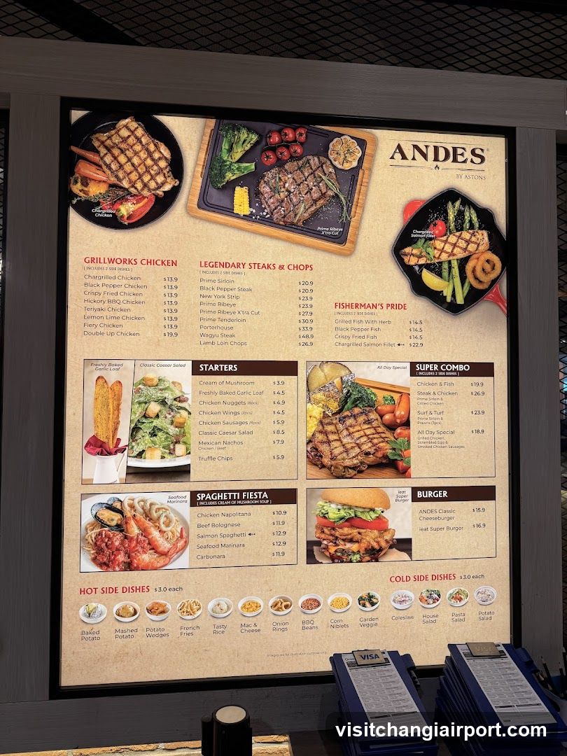 Andes Restaurant Menu Board