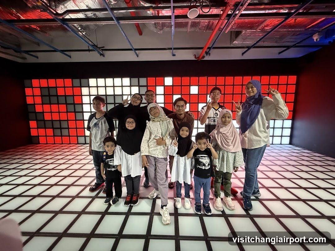 Group photo in interactive art space