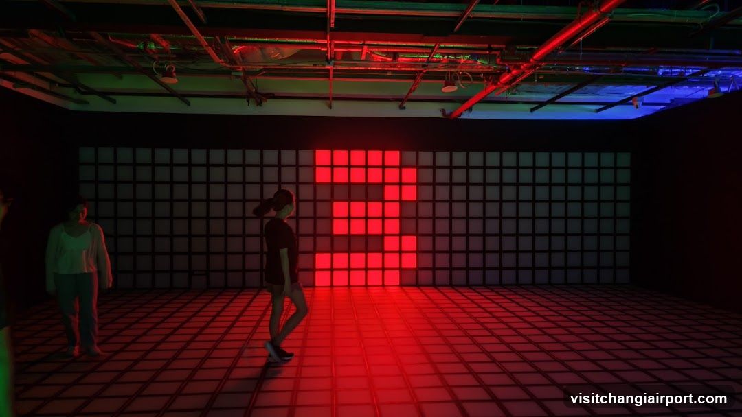 Red LED Grid Room