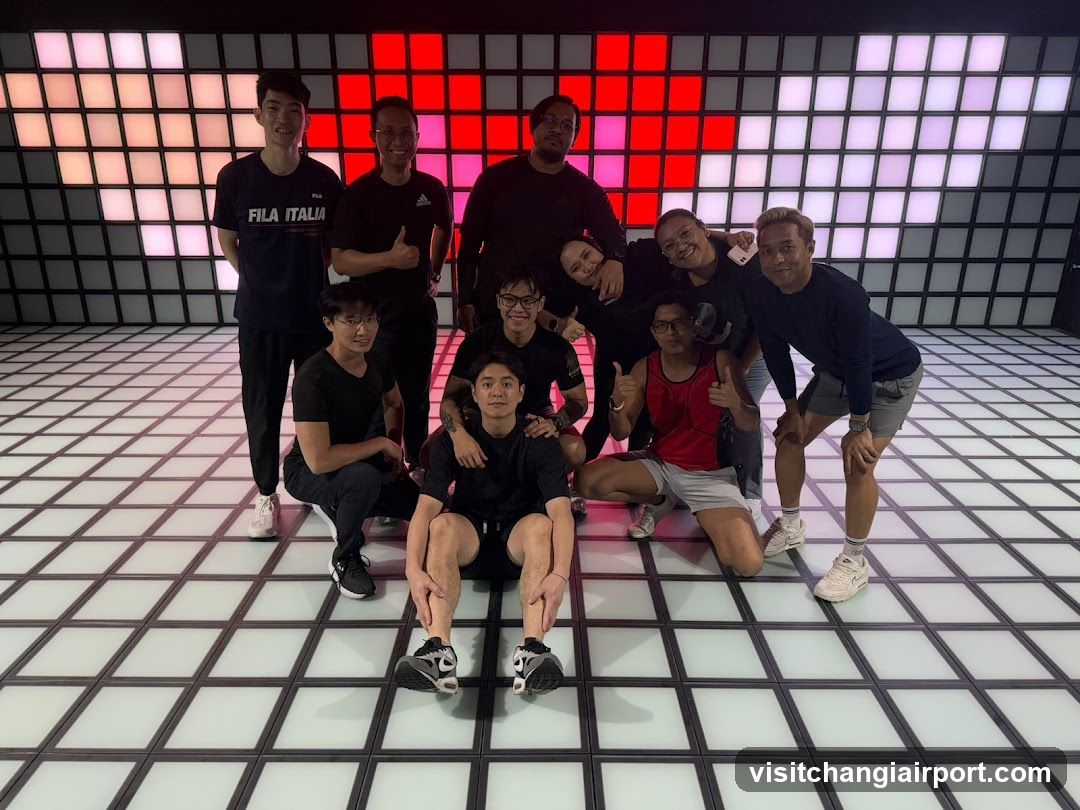 Group photo in LED room