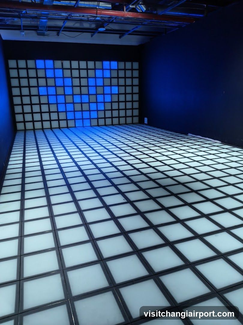 Blue LED Grid Room