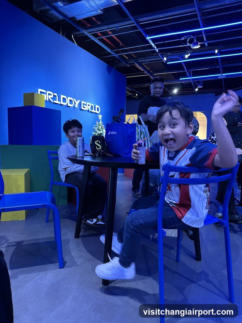 Kids at Griddy Grid Cafe Interior