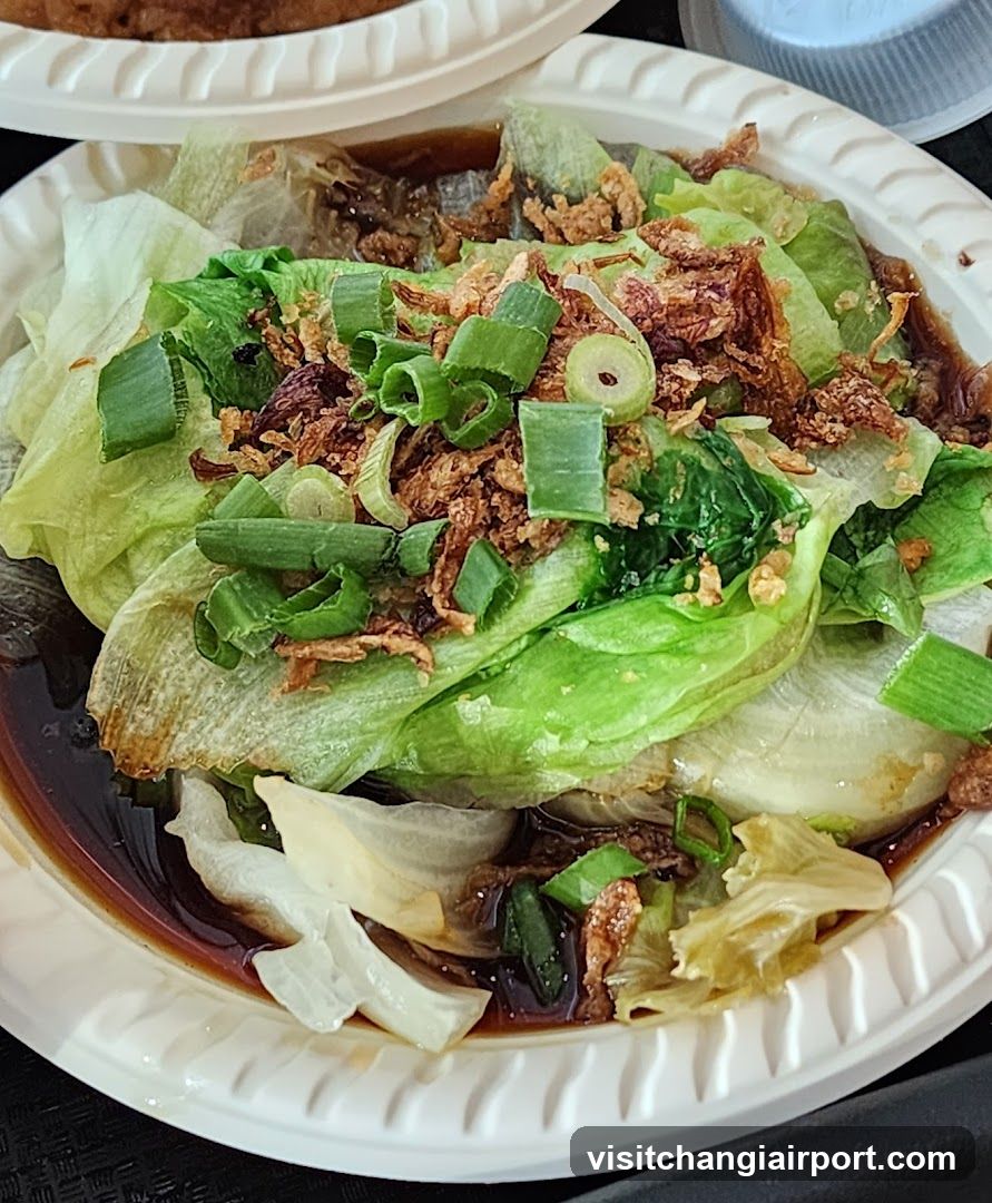 Dish with lettuce and toppings