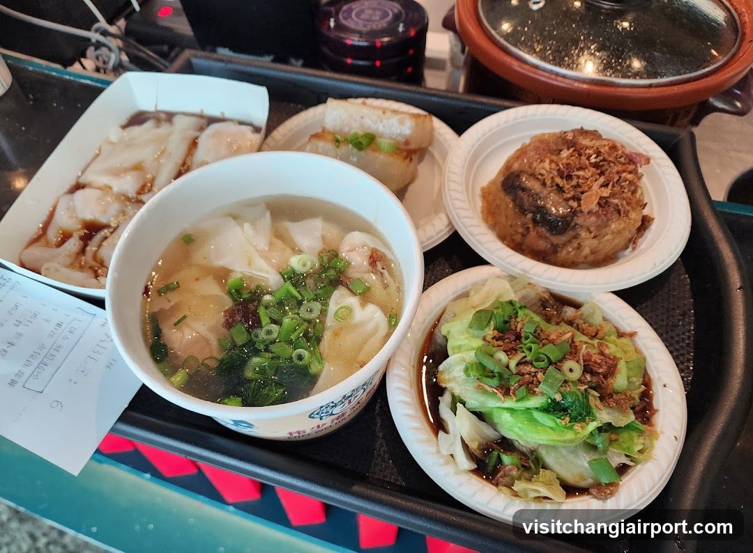 Food Tray with Dim Sum and Soup