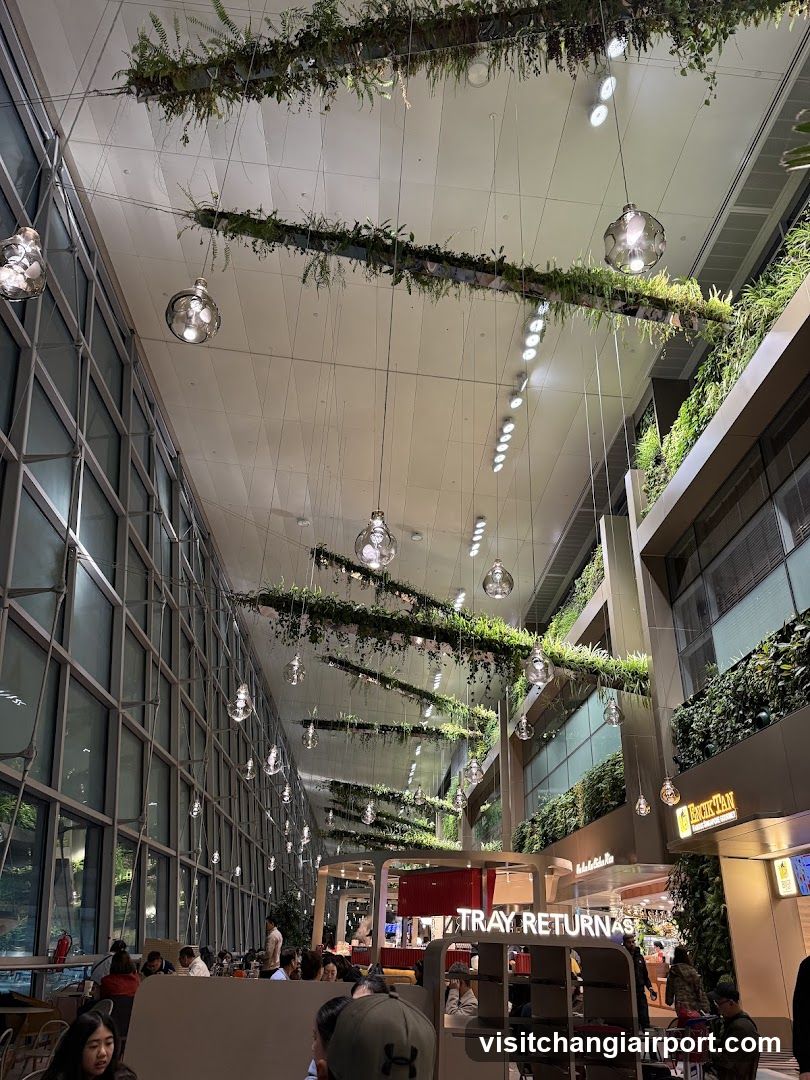 Indoor Food Court with Greenery Decor