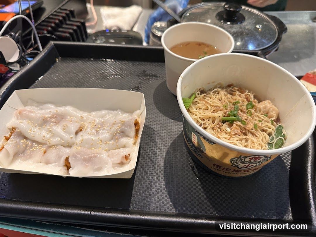 Food Tray with Dim Sum and Noodles