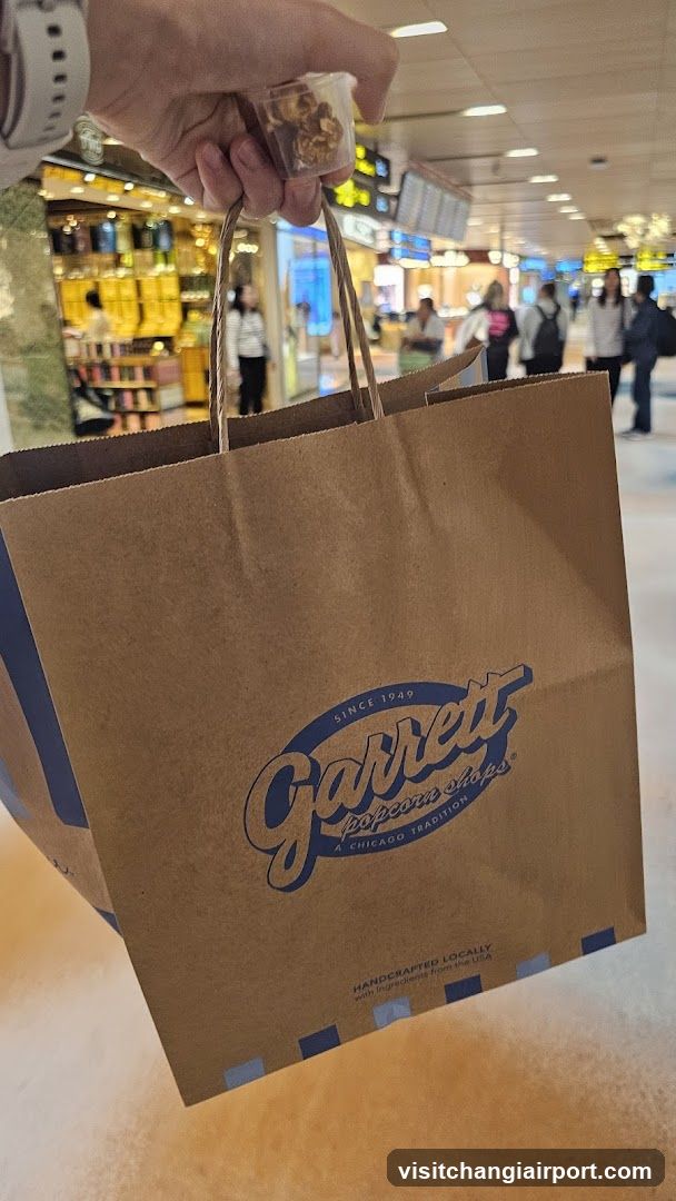 Garrett Popcorn Shops Bag in Airport Terminal