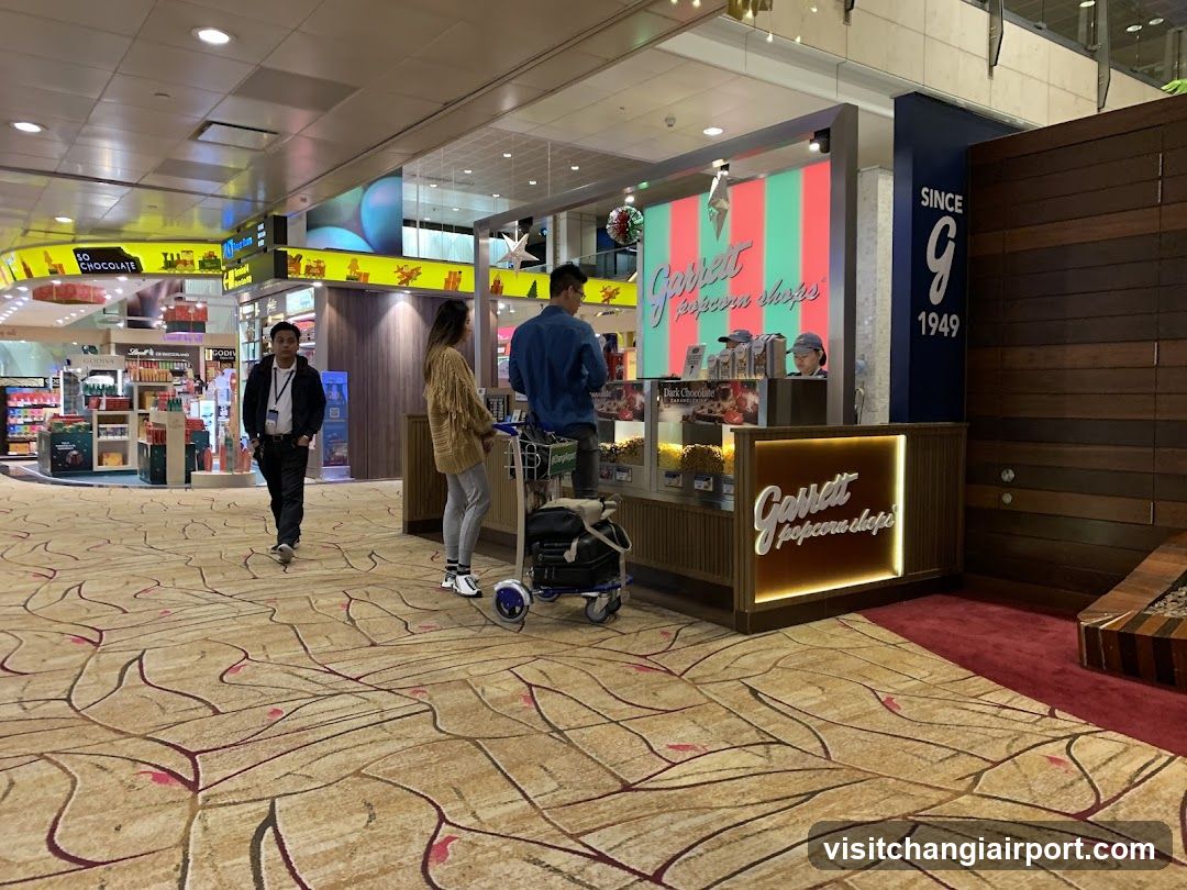 Airport Terminal Interior with Popcorn Shop