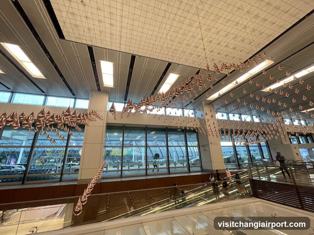 Modern Interior with Hanging Art Installation