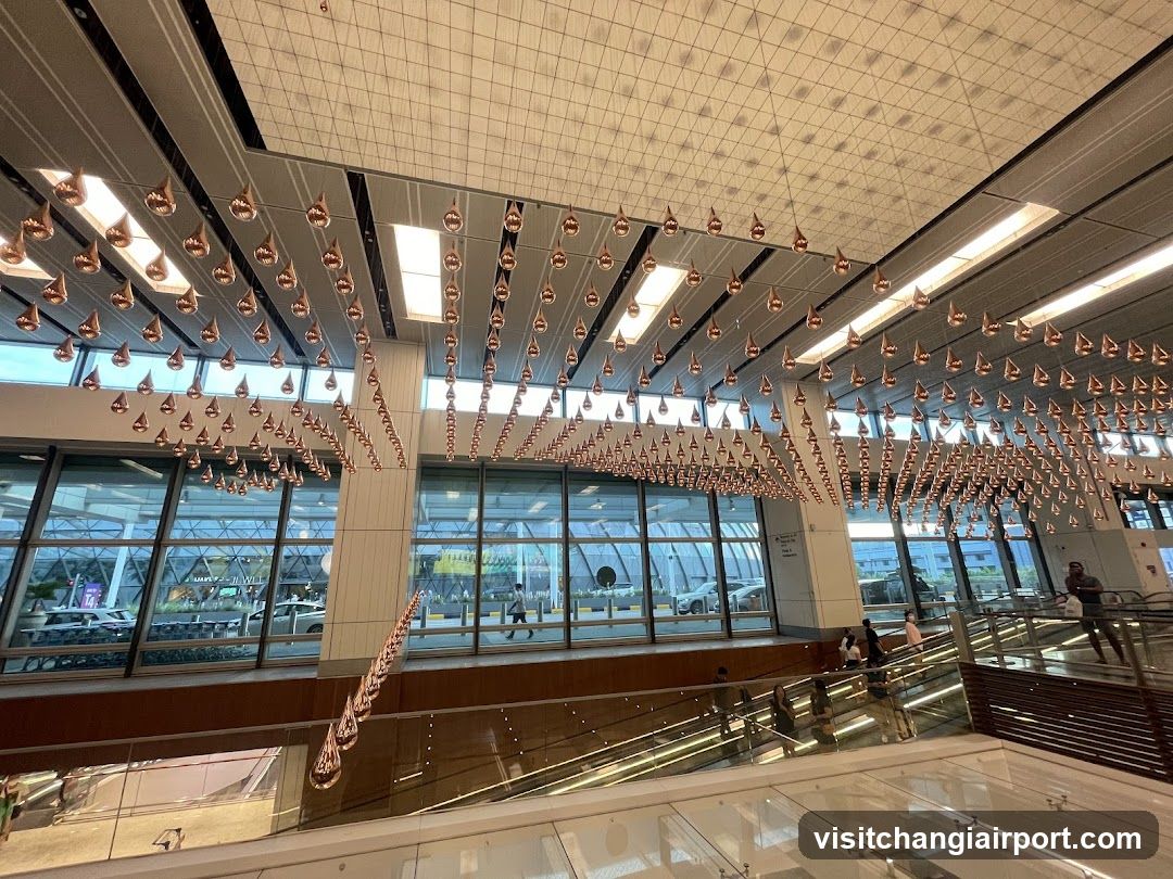 Airport Interior with Hanging Art Installation
