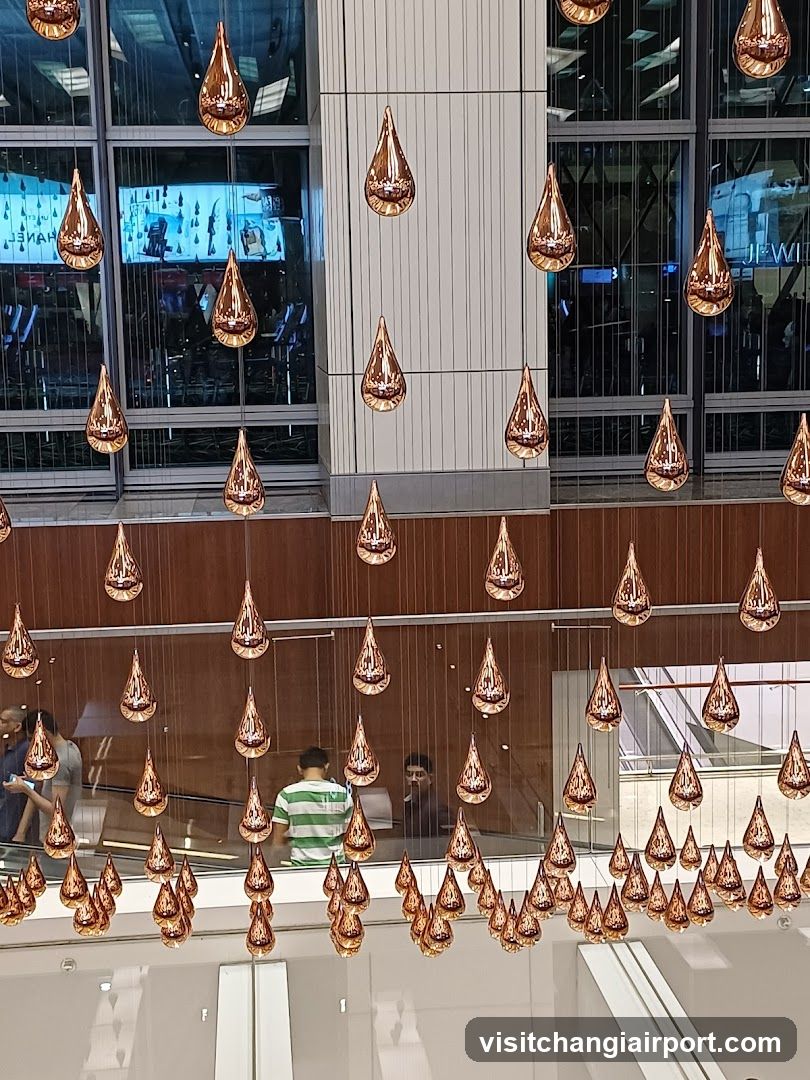 Suspended Copper Teardrop Installation