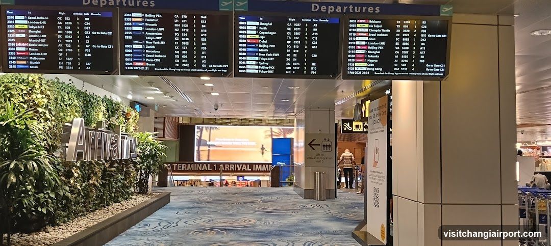 Airport Departures Board and Arrival Hall