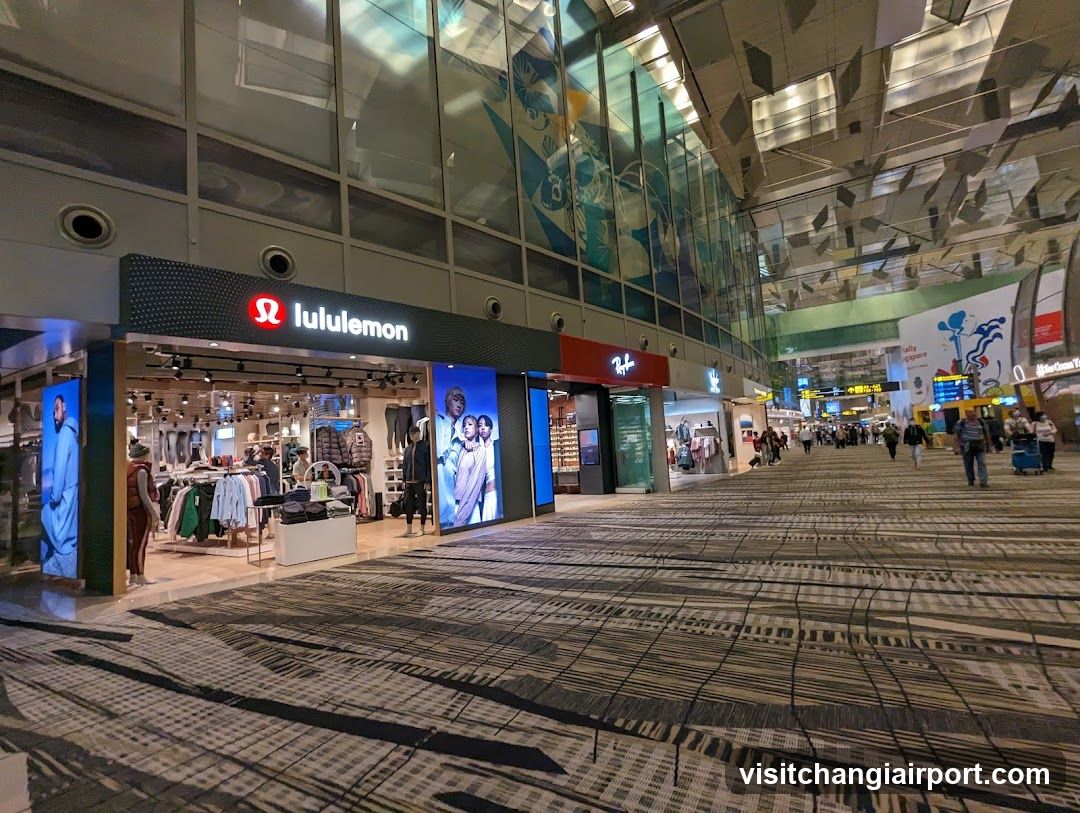 Airport Terminal Interior with Retail Stores