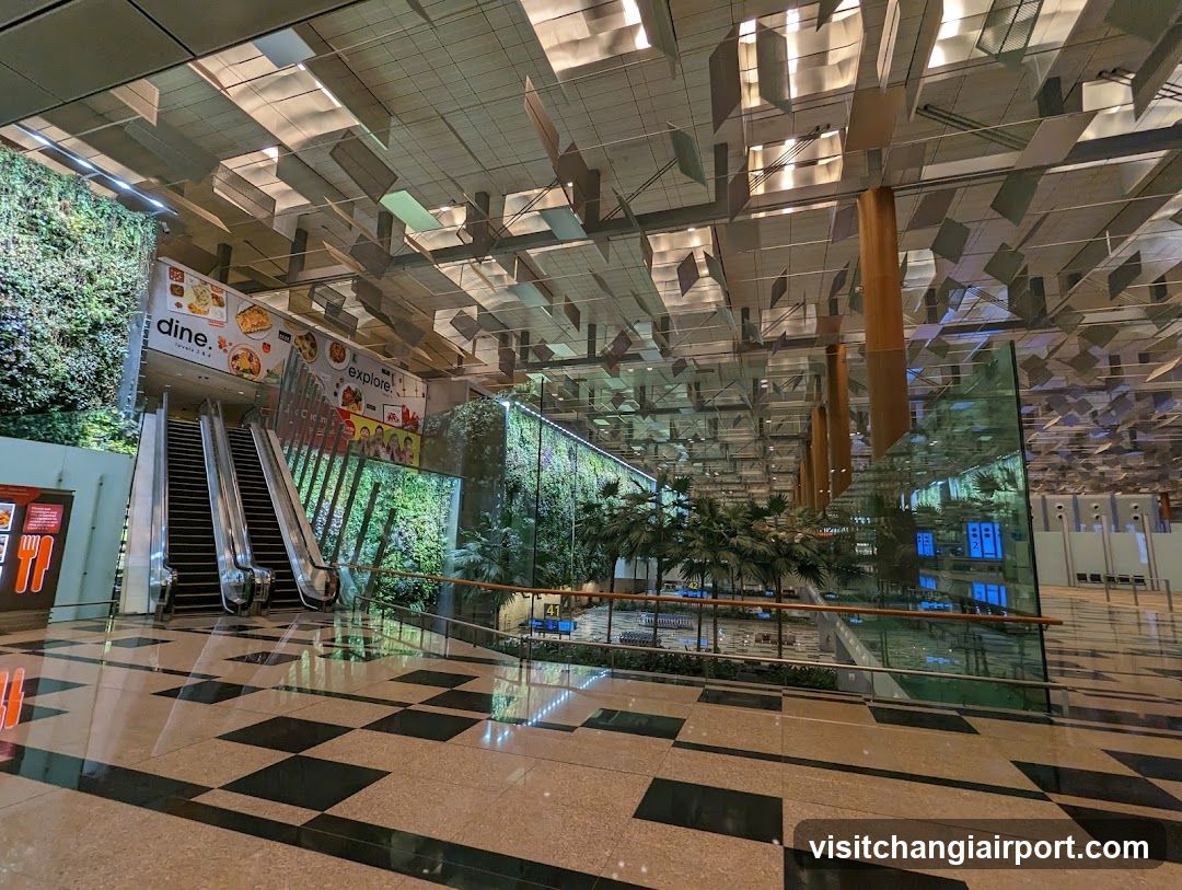 Interior of a modern shopping mall or transit hub
