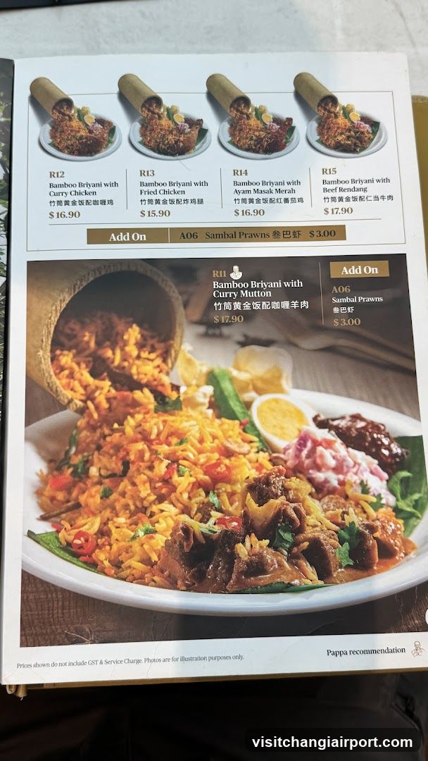 Bamboo Biryani Menu Page