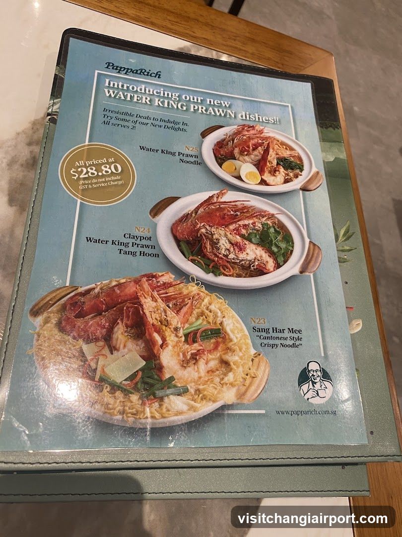 PappaRich Water King Prawn Menu