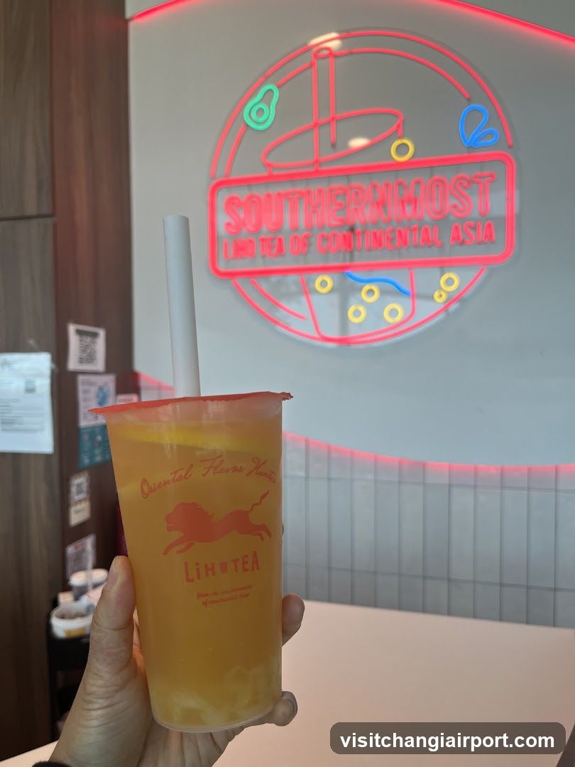 Lion Tea Drink with Neon Signage