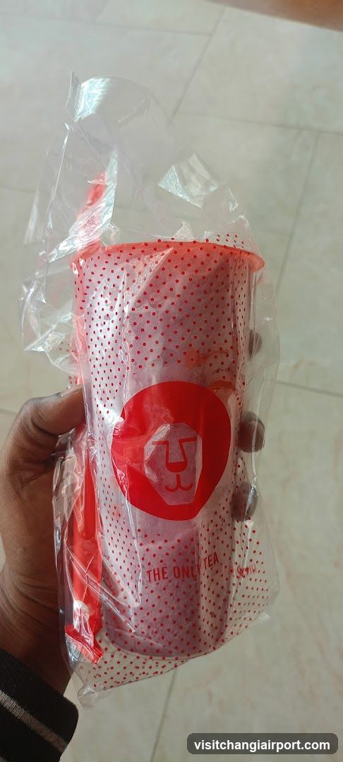 Red Tea Cup with Lion Logo