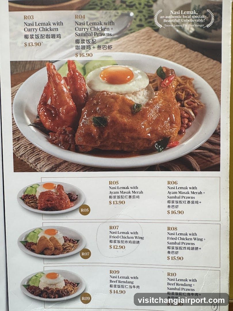 Nasi Lemak Menu Page
