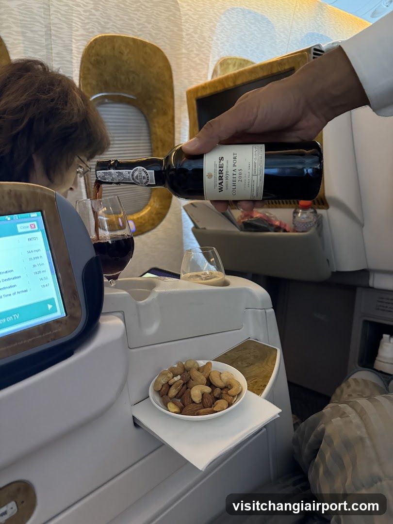 Aircraft Interior with Wine Service