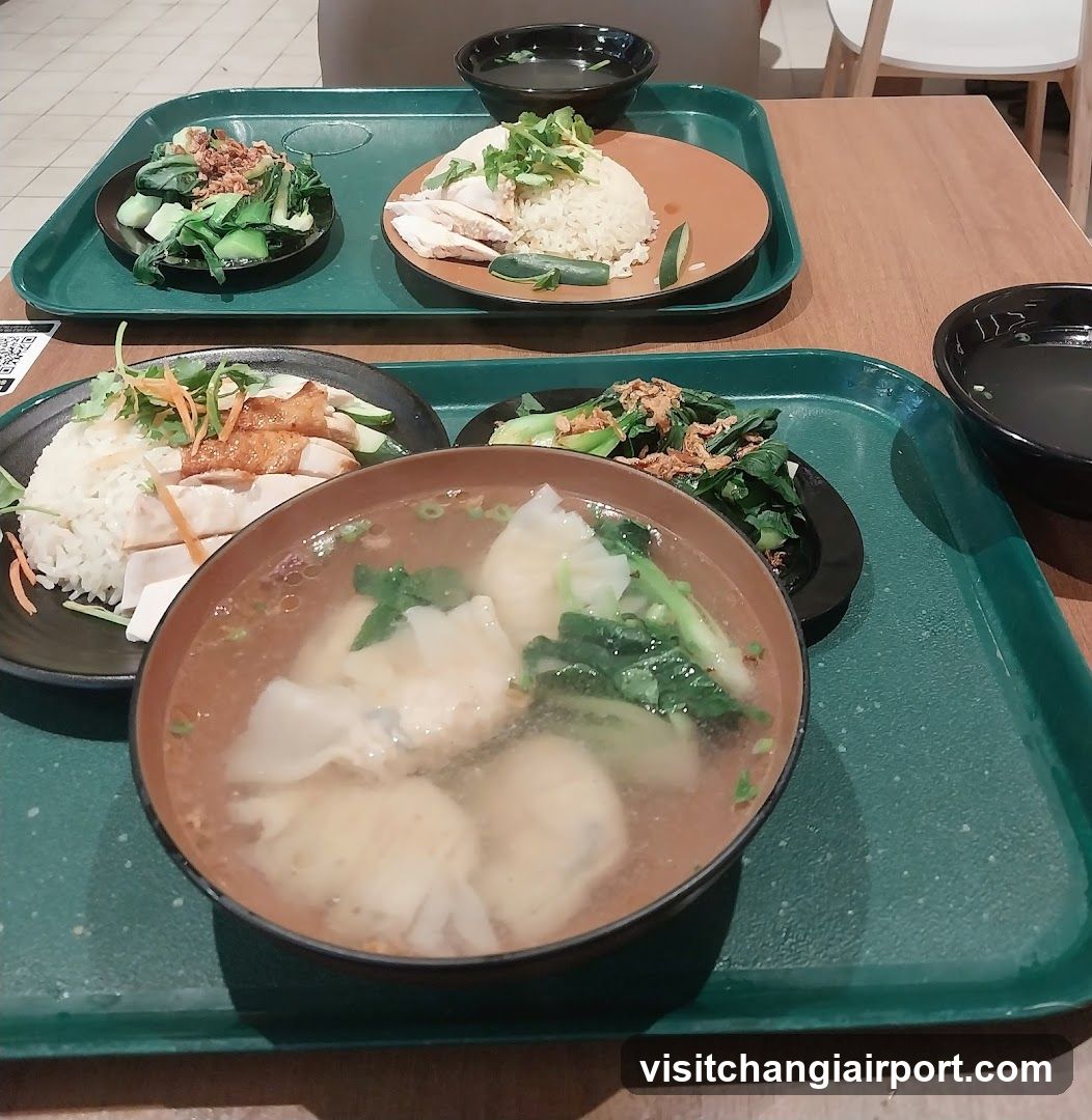Food Trays with Rice and Soup